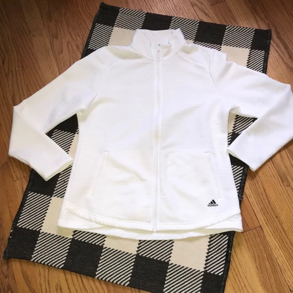 Adidas White Zip Front Jacket